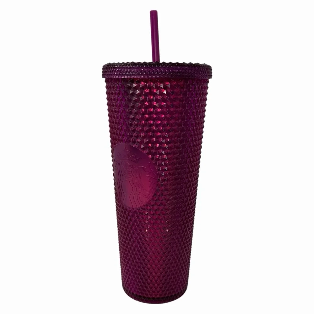 Starbucks Tumbler 24oz Purple Studded Reusable Venti Cold Cup With Straw‎